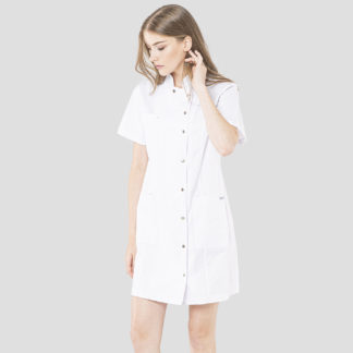 Sukienka medyczna FLEXI SNAP DRESS S Biały  